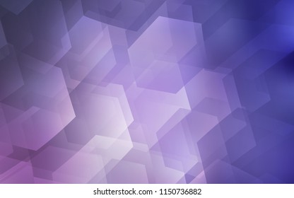 Light Purple vector cover with set of hexagons. Design in abstract style with hexagons. Pattern for ads, leaflets.