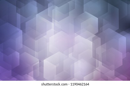 Light Purple vector cover with set of hexagons. White background with colorful hexagons. New template for your brand book.