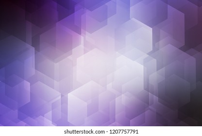Light Purple vector cover with set of hexagons. Illustration of colored hexagons on white surface. Pattern can for your ad, booklets.