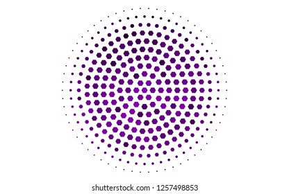 Light Purple vector cover with set of hexagons. Glitter abstract illustration in hexagonal style. New design for website's poster, banner.