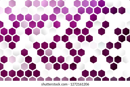 Light Purple vector cover with set of hexagons. Illustration with set of colorful hexagons. New design for website's poster, banner.