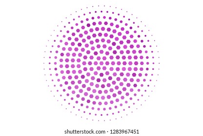 Light Purple vector cover with set of hexagons. Abstract illustration with colorful hexagons. Pattern for ads, leaflets.