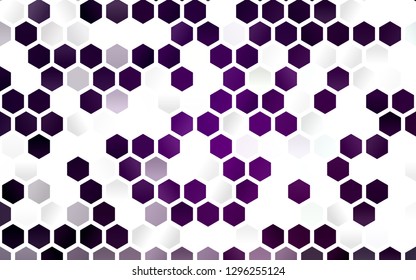 Light Purple vector cover with set of hexagons. Colorful hexagons on white backdrop. New design for website's poster, banner.
