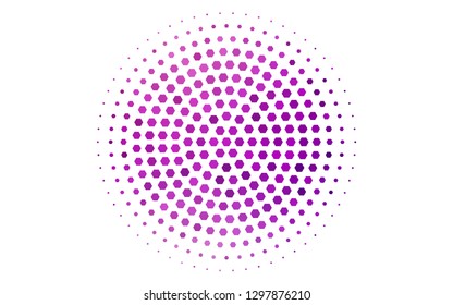 Light Purple vector cover with set of hexagons. Illustration with set of colorful hexagons. Pattern for ads, leaflets.