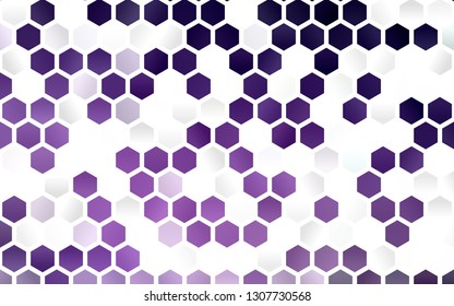 Light Purple vector cover with set of hexagons. Illustration with set of colorful hexagons. Pattern can be used for landing pages.