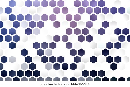 Light Purple vector cover with set of hexagons. Abstract illustration with colorful hexagons. Pattern can be used for landing pages.