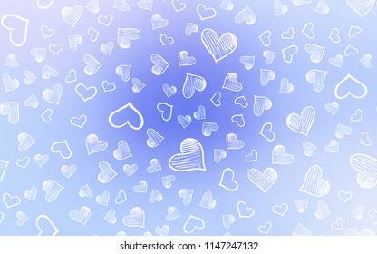 Light Purple vector cover with Shining hearts. Illustration with hearts in love concept for valentine's day. Beautiful design for your business advert of anniversary.