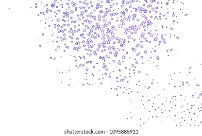 Light Purple vector cover with small and big stars. Shining colored illustration with stars. The pattern can be used for new year ad, booklets.