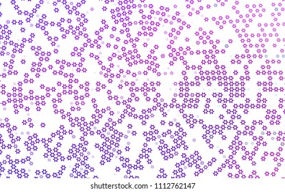 Light Purple vector cover with small and big stars. Glitter abstract illustration with colored stars. Smart design for your business advert.