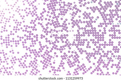 Light Purple vector cover with small and big stars. Decorative shining illustration with stars on abstract template. The pattern can be used for wrapping gifts.