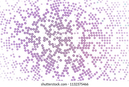 Light Purple vector cover with small and big stars. Glitter abstract illustration with colored stars. The pattern can be used for wrapping gifts.