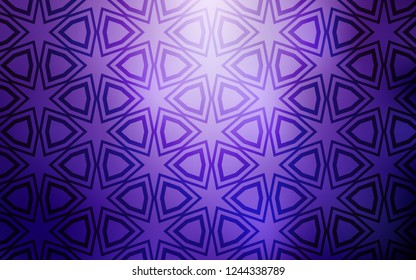 Light Purple vector cover with small and big stars. Shining colored illustration with stars. Smart design for your business advert.