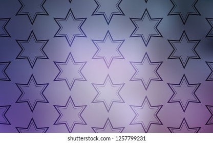 Light Purple vector cover with small and big stars. Decorative illustration with stars on abstract template. Smart design for your business advert.
