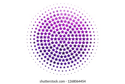 Light Purple vector cover with small and big stars. Stars on blurred abstract background with gradient. Smart design for your business advert.