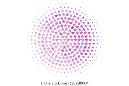 Light Purple vector cover with small and big stars. Shining colored illustration with stars. The pattern can be used for wrapping gifts.
