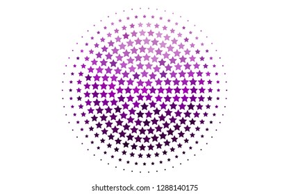 Light Purple vector cover with small and big stars. Modern geometrical abstract illustration with stars. The pattern can be used for wrapping gifts.