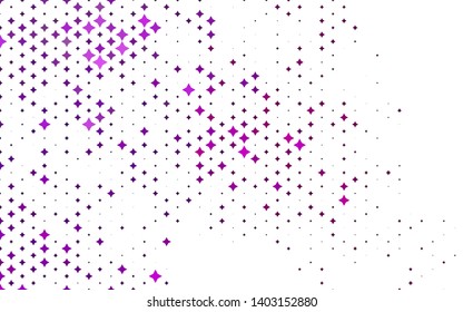 Light Purple vector cover with small and big stars. Decorative shining illustration with stars on abstract template. The template can be used as a background.