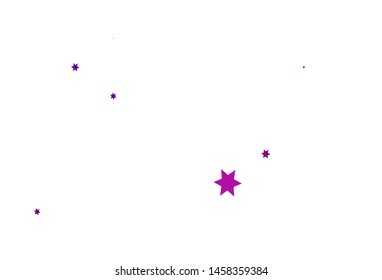 Light Purple vector cover with small and big stars. Blurred decorative design in simple style with stars. The pattern can be used for wrapping gifts.