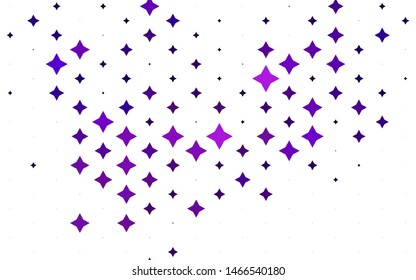 Light Purple vector cover with small and big stars. Modern geometrical abstract illustration with stars. Smart design for your business advert.