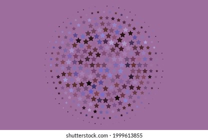 Hellviolette Vektorgrafik mit kleinen und großen Sternen. Farbige Illustration mit Sternen. Kluges Design für Ihre Unternehmenswerbung.