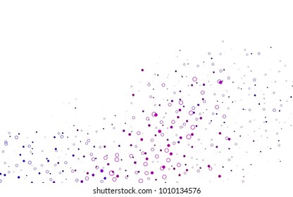 Light Purple vector  cover with spots. Blurred bubbles on abstract background with colorful gradient. Pattern can be used as texture of water, rain drops.