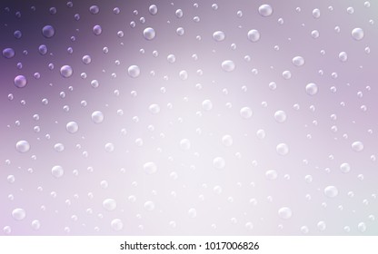 Light Purple vector cover with spots. Modern abstract illustration with colorful water drops. Pattern can be used as texture of water, rain drops.