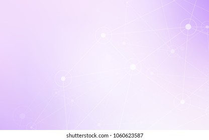 Light Purple vector cover with spots, lines. Modern abstract colorful illustration with spheres and lines. Pattern can be used as texture of wallpapers.