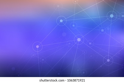 Light Purple vector cover with spots, lines. Modern abstract colorful illustration with spheres and lines. New design for ad, poster, banner of your website.