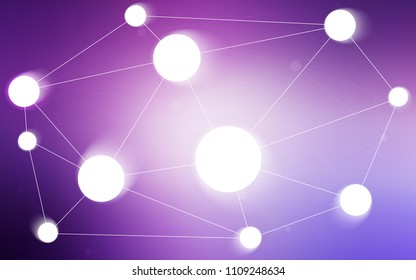 Light Purple vector cover with spots, lines. Decorative design in abstract style with triangle structure. Pattern can be used for futuristic ad, booklets.