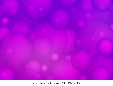 Light Purple vector cover with spots. Blurred bubbles on abstract background with colorful gradient. The pattern can be used for beautiful websites.