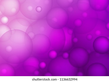Light Purple vector cover with spots. Blurred bubbles on abstract background with colorful gradient. The pattern can be used for beautiful websites.
