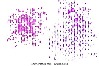 Light Purple vector cover with spots. Blurred decorative design in abstract style with bubbles. Pattern of water, rain drops.