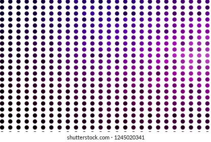 Light Purple vector cover with spots. Illustration with set of shining colorful abstract circles. Pattern of water, rain drops.