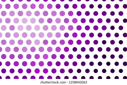 Light Purple vector cover with spots. Illustration with set of shining colorful abstract circles. Pattern for ads, leaflets.