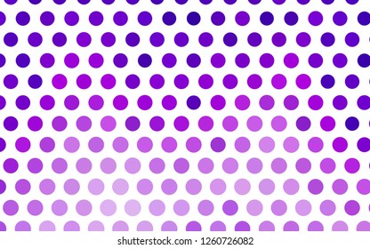 Light Purple vector cover with spots. Illustration with set of shining colorful abstract circles. Pattern of water, rain drops.