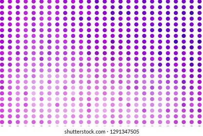 Light Purple vector cover with spots. Blurred bubbles on abstract background with colorful gradient. Pattern of water, rain drops.