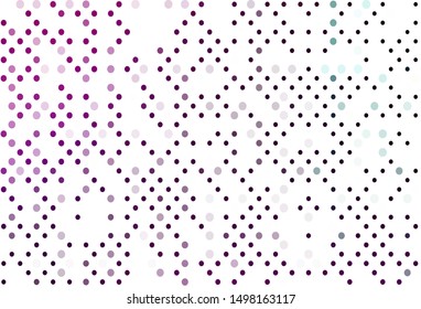 Light Purple vector cover with spots. Modern abstract illustration with colorful water drops. Pattern of water, rain drops.
