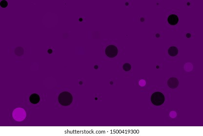Light Purple vector cover with spots. Glitter abstract illustration with blurred drops of rain. Pattern for ads, booklets.