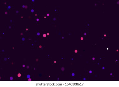 Light Purple vector cover with spots. Glitter abstract illustration with blurred drops of rain. Completely new template for your brand book.