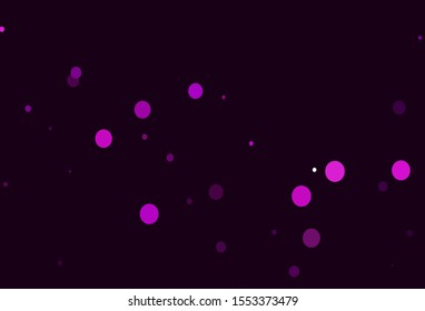 Light Purple vector cover with spots. Illustration with set of shining colorful abstract circles. Template for your brand book.