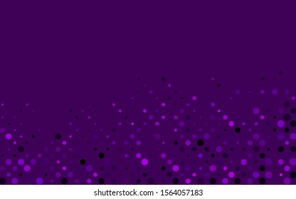 Light Purple vector cover with spots. Blurred bubbles on abstract background with colorful gradient. Pattern of water, rain drops.