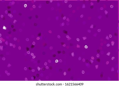 Light Purple vector cover with spots. Modern abstract illustration with colorful water drops. Design for posters, banners.