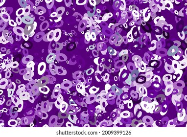 Light Purple vector cover with spots. Glitter abstract illustration with blurred drops of rain. Completely new template for your brand book.