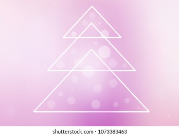 Light Purple vector cover with a xmas tree. Modern geometrical abstract illustration with xmas tree. New year design for your business advert.