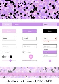 Light Purple vector design ui kit with dots. Beautiful ui ux kit with colorful dots in its header. This sample is for your landing page.