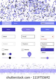 Light Purple vector design ui kit with dots. Beautiful ui ux kit with colorful dots in its header. This template you can use for websites.