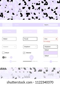 Light Purple vector design ui kit with dots. Beautiful ui ux kit with colorful dots in its header. This template you can use for websites.