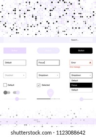 Light Purple vector design ui kit with dots. Colorful Style guide with circles on abstract background. This sample is for your landing page.