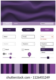 Light Purple vector design ui kit with curved circles. Elegant bright illustration with gradient  in memphis style. This sample is for your website.