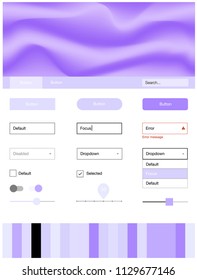 Light Purple vector design ui kit with curved circles. Glitter abstract illustration with blurred bubble shapes.. Simple colorful design for websites.